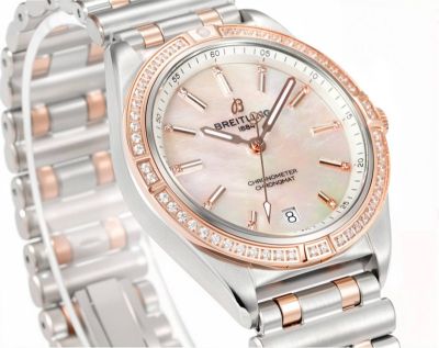 Breitling Chronomat Automatic 36MM Imported 2824 Movement Two-tone Bracelet Light Rose Gold Watch breitling bentley replica